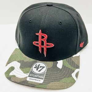 '47 Brand Houston Rockets Canteen Camo‎ Captain Snapback Hat Cap Adjustable